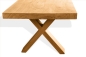 Mobile Preview: Set: Solid Hardwood Oak rustic Kitchen Table with bench and X narrow table and bench legs 40mm laquered